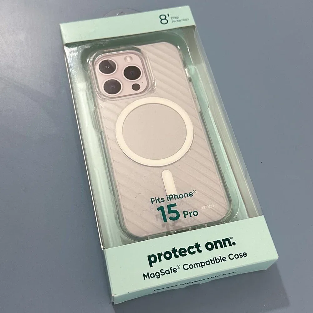 Onn iPhone 15 Pro Clear Gel Magsafe Case, NIB